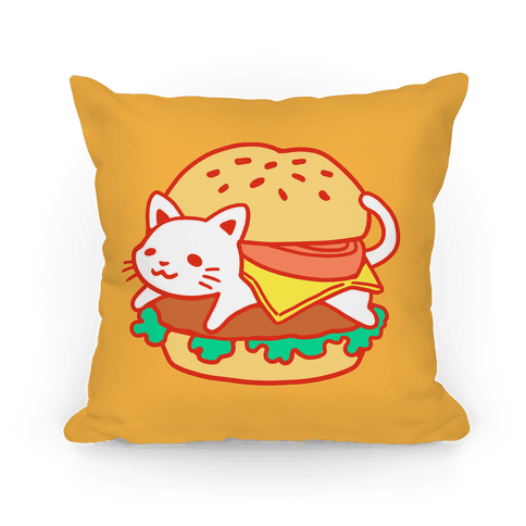 Burger Cat No Text Pillows Lookhuman