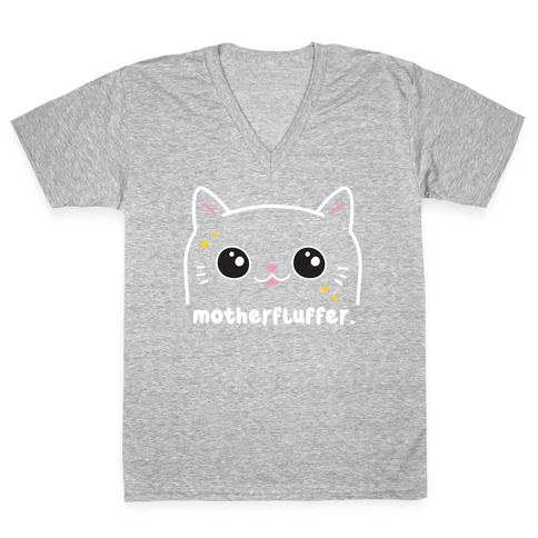 Cuss Cat Motherfluffer V-Neck Tee Shirt