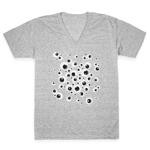 Googly Eye Pattern V-Neck Tee Shirt