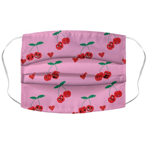 Cherry Love Pattern Accordion Face Mask