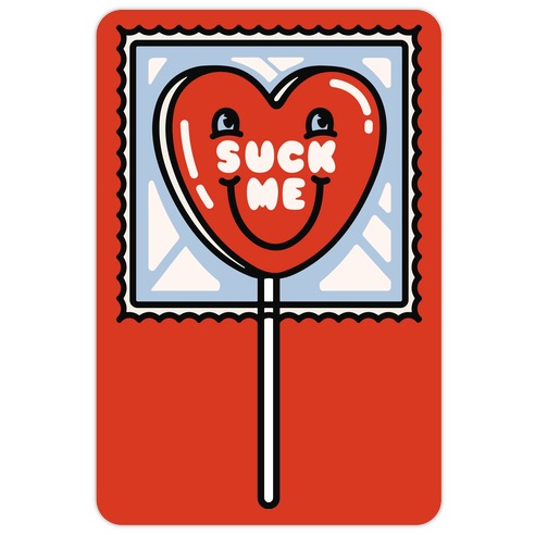 Suck Me Heart Lollipop Die Cut Sticker