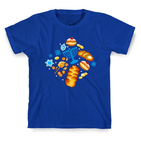 Traditional Hanukkah Food Pattern T-Shirt