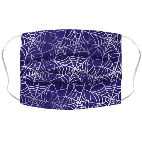 Spider Web Pattern Blue Accordion Face Mask
