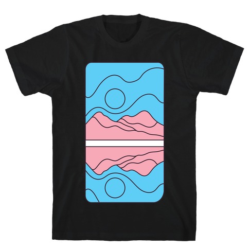 Groovy Pride Flag Landscapes: Trans Flag T-Shirt