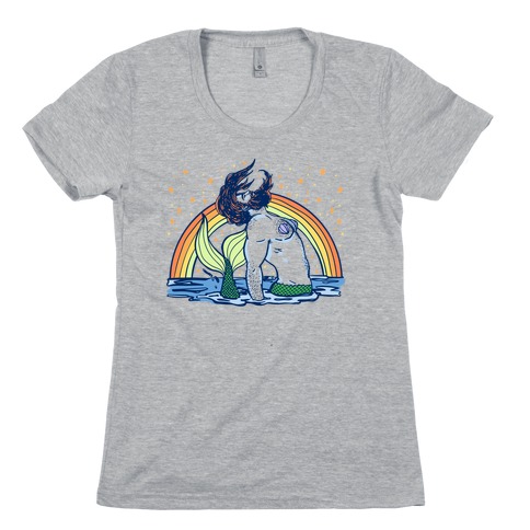 Rainbows And Mermen Womens T-Shirt