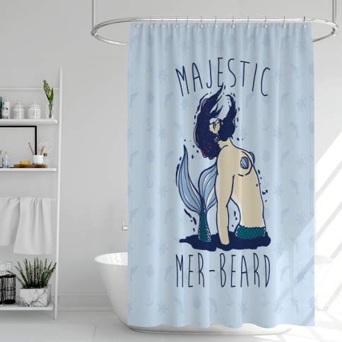 Majestic Mer-Beard Shower Curtain