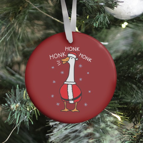 Honk Honk Honk Santa Goose Ornament
