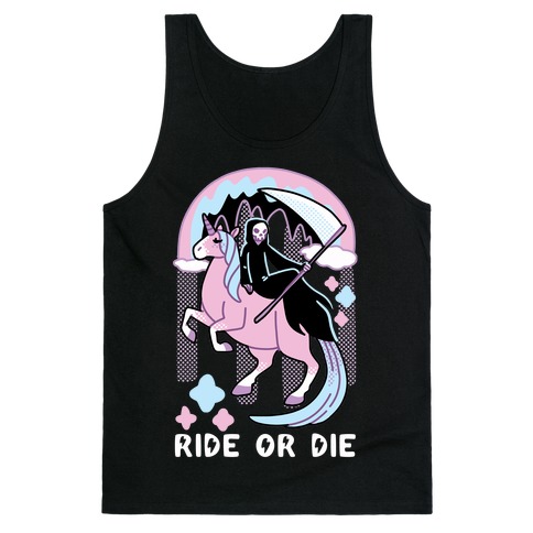 Ride or Die - Grim Reaper and Unicorn Tank Top