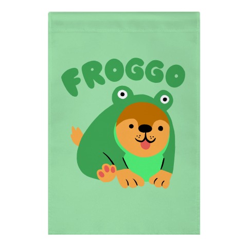Froggo Doggo Frog Garden Flag