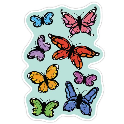 Hidden Penis Butterflies Pattern Die Cut Sticker
