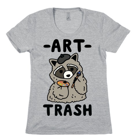 Art Trash Raccoon Womens T-Shirt