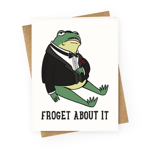 Froget About It Frog Mafia Parody Greeting Card