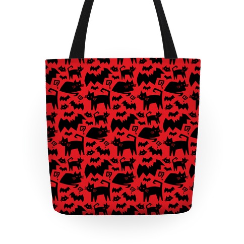 Bats Cats and Questions Pattern Tote