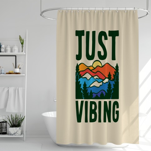 Just Vibing Mountains Shower Curtain
