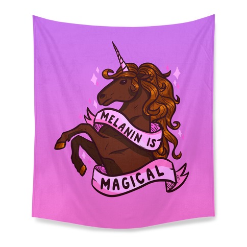 Melanin is Magical Unicorn Tapestry