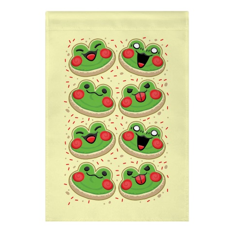 Sugar Cookie Frogs Pattern Garden Flag