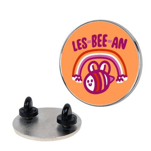 Lesbeean Lesbian Pride Bee Parody Pin