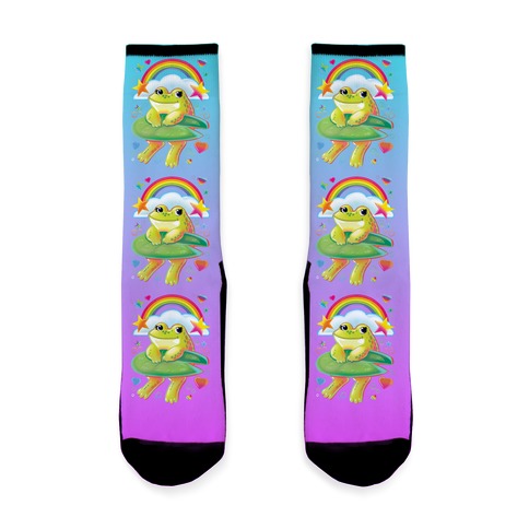 90's Rainbow Frog Sock