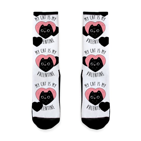 My Cat is My Valentine Sock