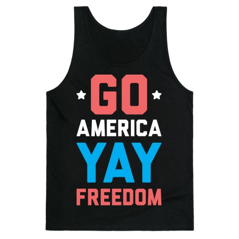 Go America Yay Freedom (White) Tank Top