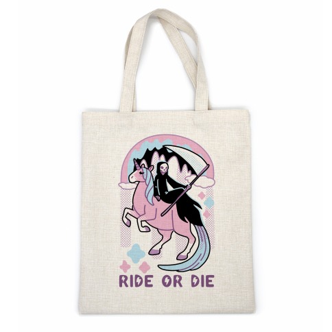 Ride or Die - Grim Reaper and Unicorn Casual Tote
