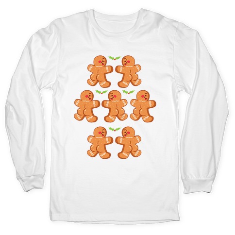 Gingerbread Butts Pattern Long Sleeve T-Shirt