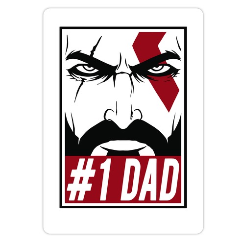 #1 Dad: Kratos Die Cut Sticker