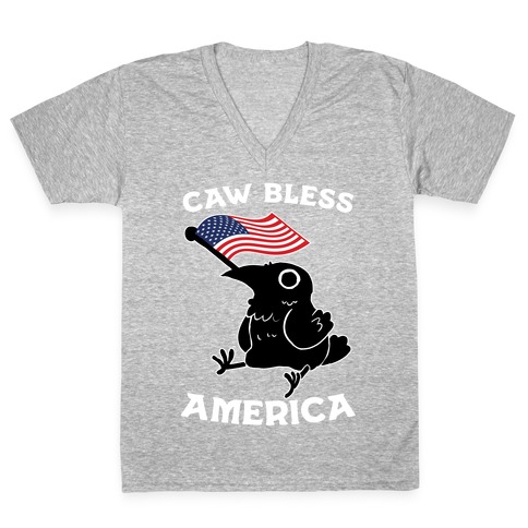 Caw Bless America V-Neck Tee Shirt