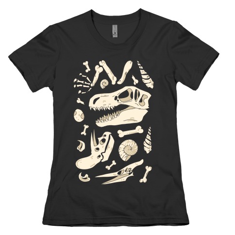 Dino Fossils Pattern Womens T-Shirt