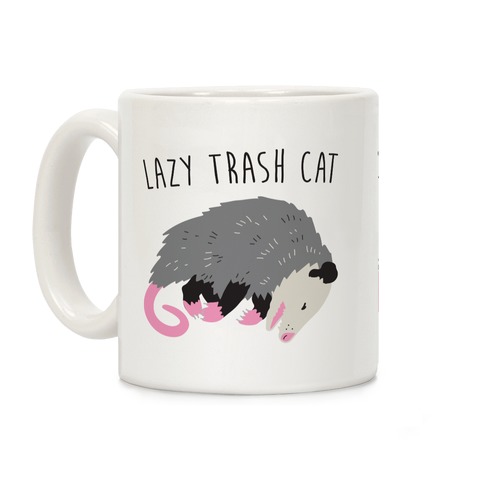 Lazy Trash Cat Coffee Mug
