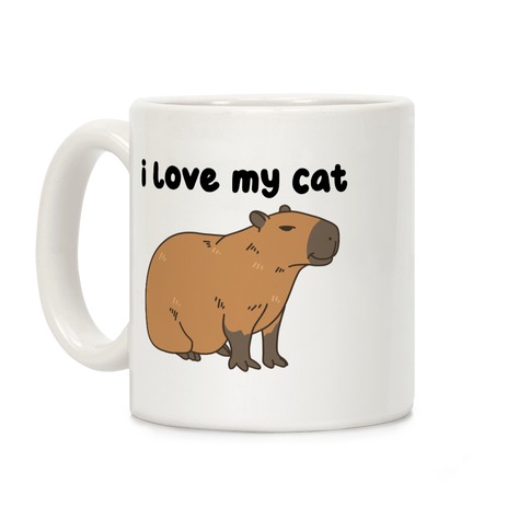 I Love My Cat Capybara Coffee Mug