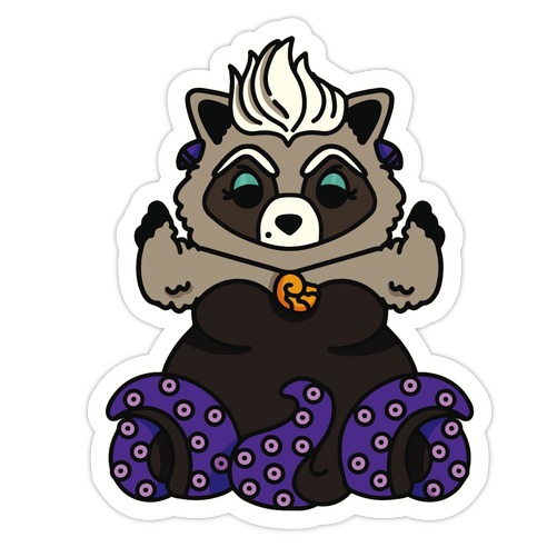 Poor Unfortunate Trash Raccoon  Die Cut Sticker