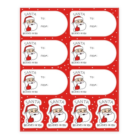 Santa Believes In You Stickers and Decal Sheet
