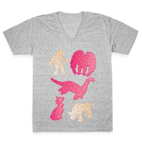 Frosted Cryptid Crackers V-Neck Tee Shirt