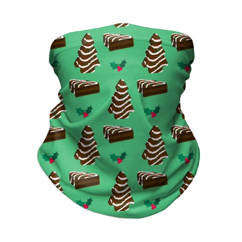 Holiday Tree Cake Pattern (Chocolate) Neck Gaiter