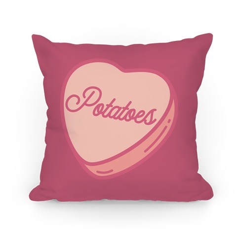 Potatoes Candy Heart Pillow