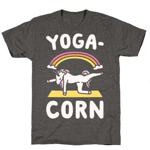 Yoga-Corn White Print T-Shirt