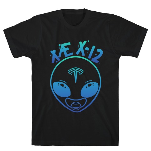 X AE X-12 Elon Musk Alien Baby Blue Gradient T-Shirt