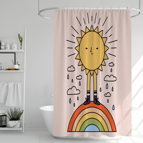 Solar Power Rainbow Shower Curtain