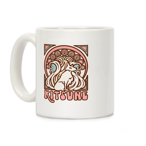 Art Nouveau Kitsune Coffee Mug