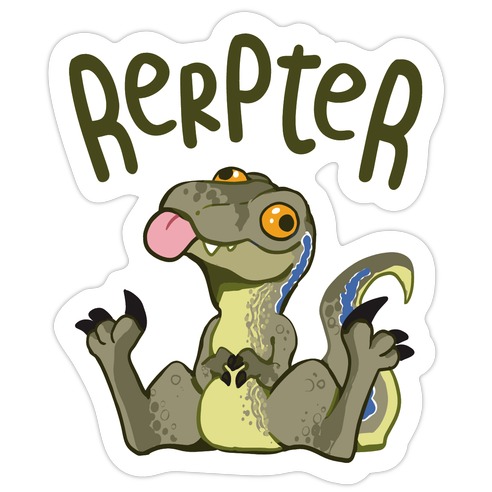 Derpy Raptor Rerpter Die Cut Sticker