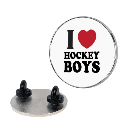 I Love Hockey Boys Pin