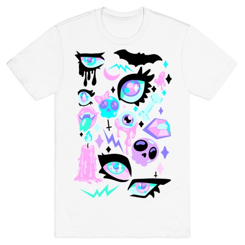 Pastel Goth Eyes Pattern T-Shirt