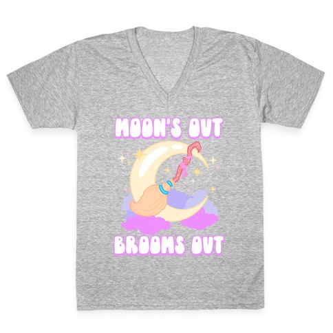 Moon's Out Brooms Out V-Neck Tee Shirt