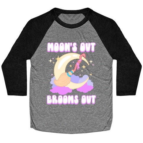 Moon's Out Brooms Out Baseball Tee
