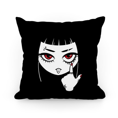 Goth Girl (face only) Pillow