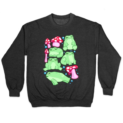 Frogs and Fungus Pattern Pullover