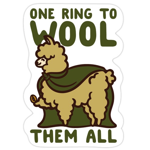One Ring To Wool Them All Parody Die Cut Sticker