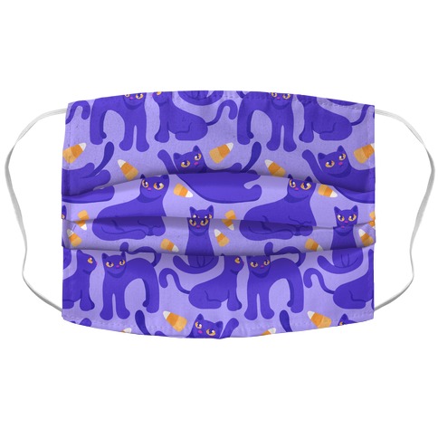 Cats And Candy Corn Pattern Accordion Face Mask