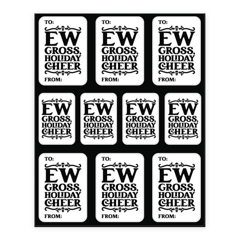 Ew Gross Holiday Cheer Stickers and Decal Sheet